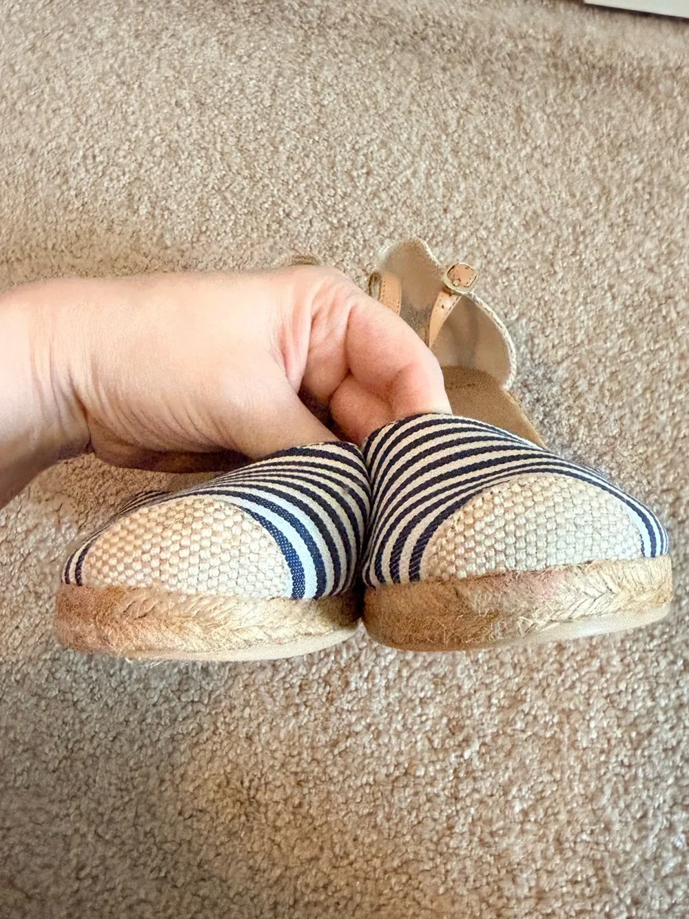 White Mountain Nautical Stripe Espadrille Wedge Sandals NWT